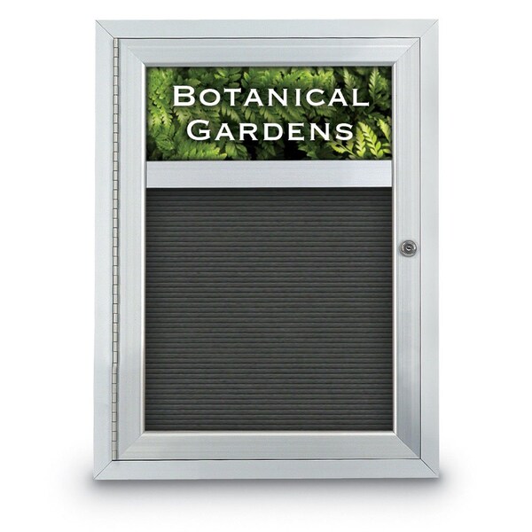 Indoor Enclosed Combo Board, 42"x32", Bronze Frame/Burgundy & Amethyst